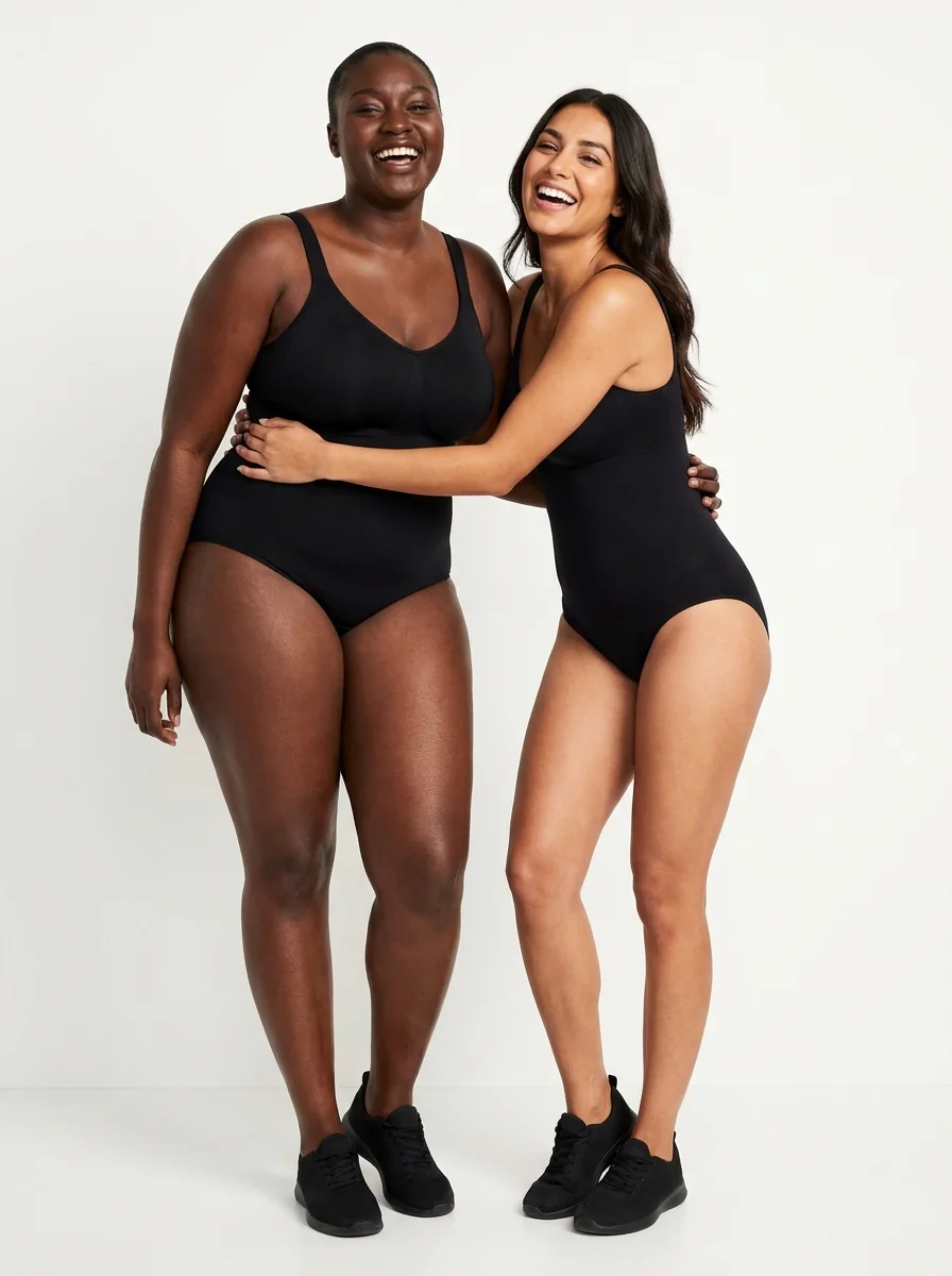 Modelos con fajas de compresión, fotografiadas para Goals