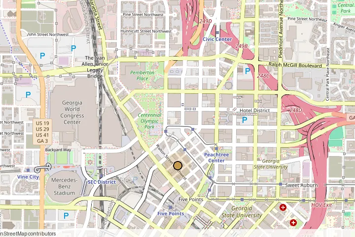 Map showing the Goals clinic at 83 Walton St NW, Atlanta