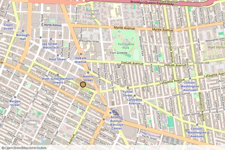 Map showing the Goals clinic at 319 Schermerhorn St, Brooklyn