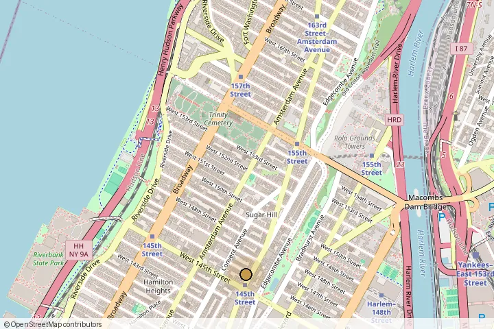 Map showing the Goals clinic at 721 St Nicholas Ave, New York