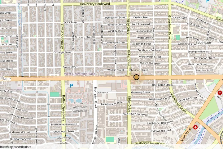 Map showing the Goals clinic at 2530 W Holcombe Blvd, Houston