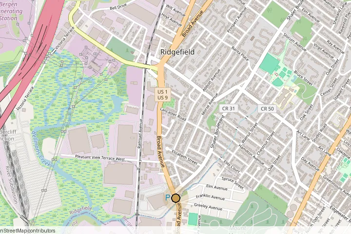 Map showing the Goals clinic at 605 Broad Ave, Ridgefield
